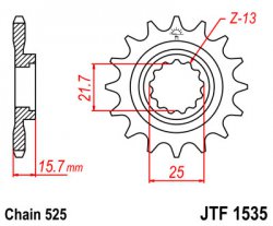 Звезда передняя JT Sprockets JTF 1535.15